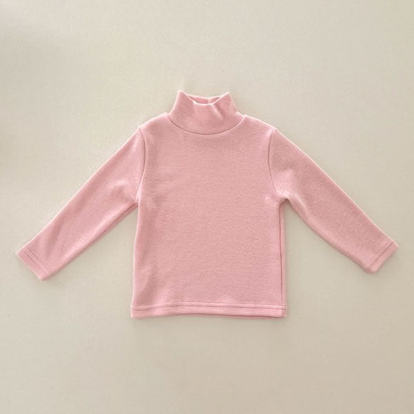 Camiseta de cuello alto afelpada