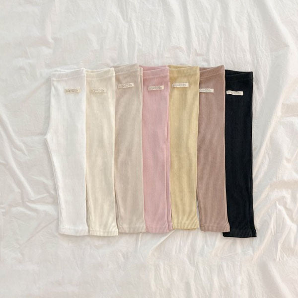 Label Ribbed Leggings