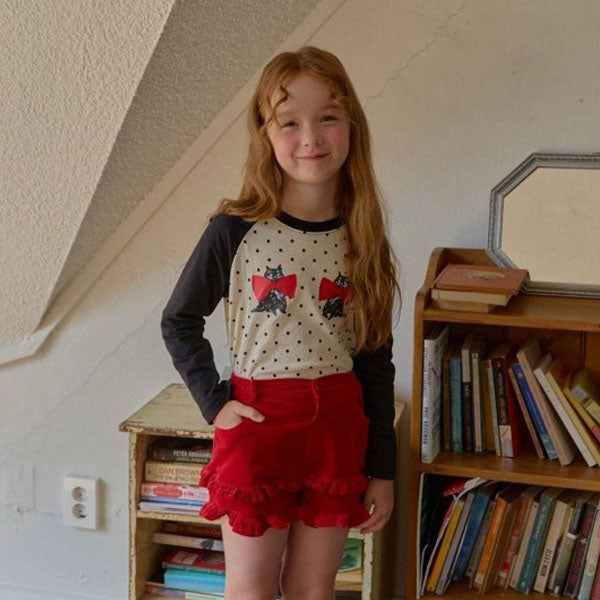 Camiseta raglán de gato