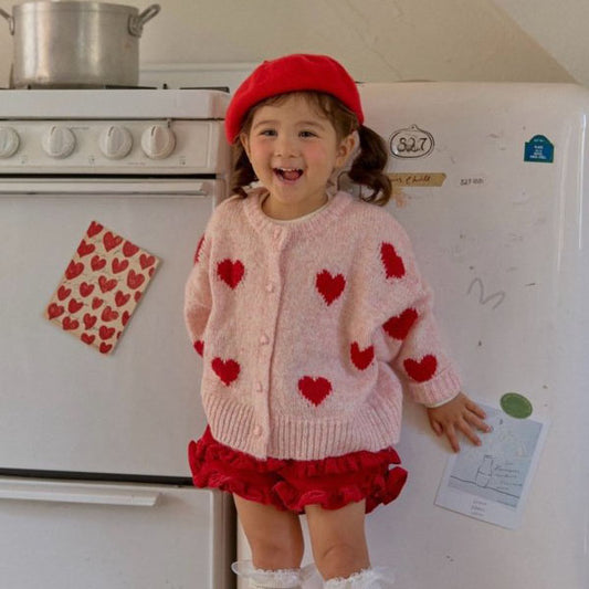 Heart Fuzzy Cardigan