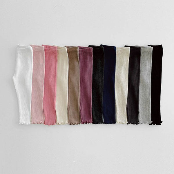 Ribbed Ruffle Leggings