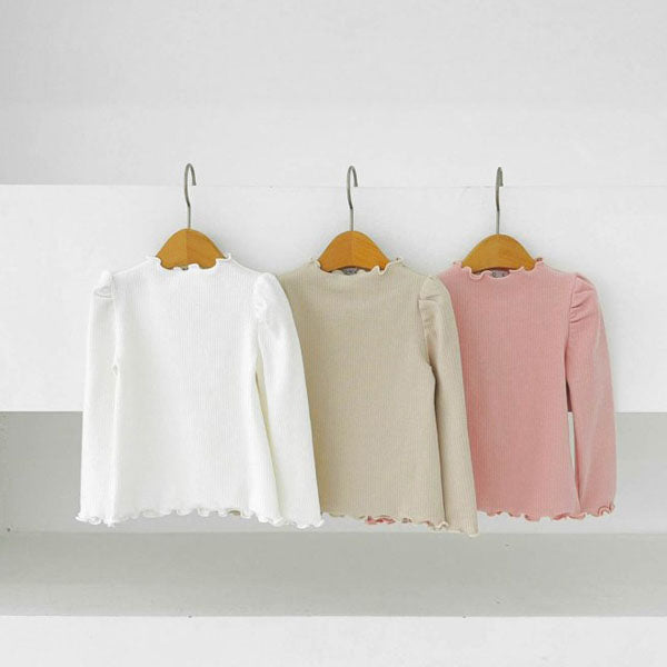 Ribbed Stretch Ruffle Tee