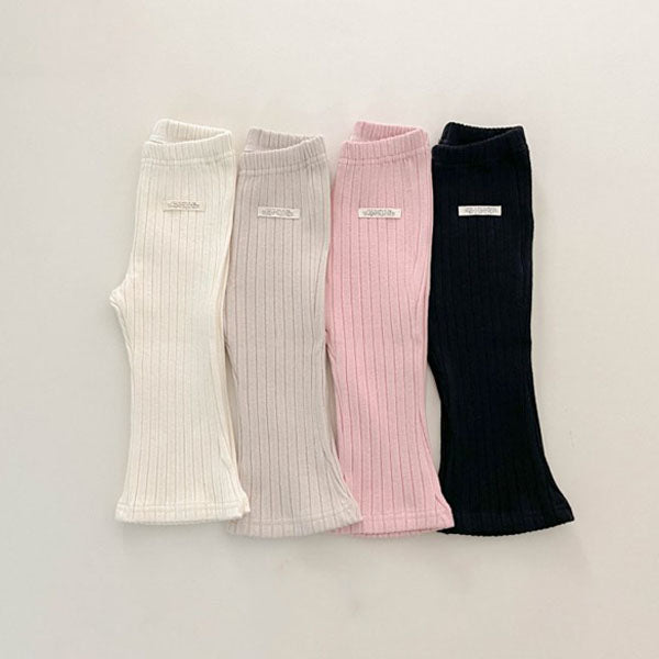 Peach Ribbed Bootcut Pants