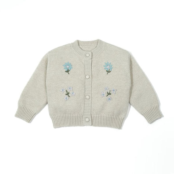 Hand-Embroidered Knit Cardigan