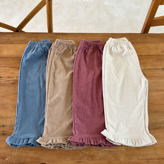 Soft Corduroy Frill Pants