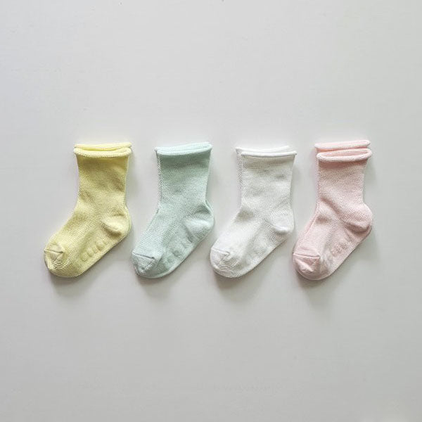 Mesh Pastel Socks (4P)