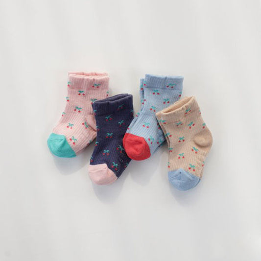 Cherry Waffle Socks (4P)