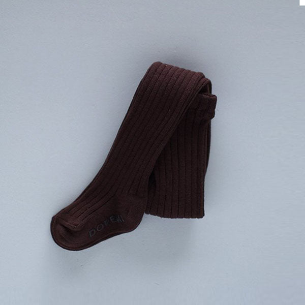 Ribbed Tights Brown (1P)