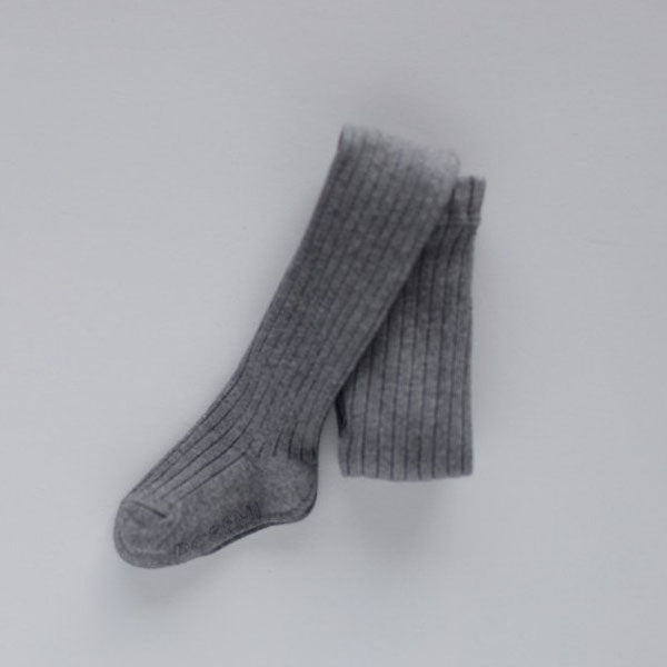 Ribbed Tights Charcoal (1P)