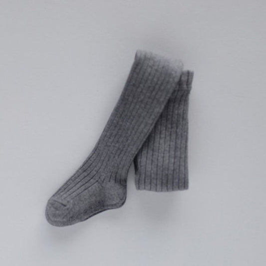 Ribbed Tights Charcoal (1P)