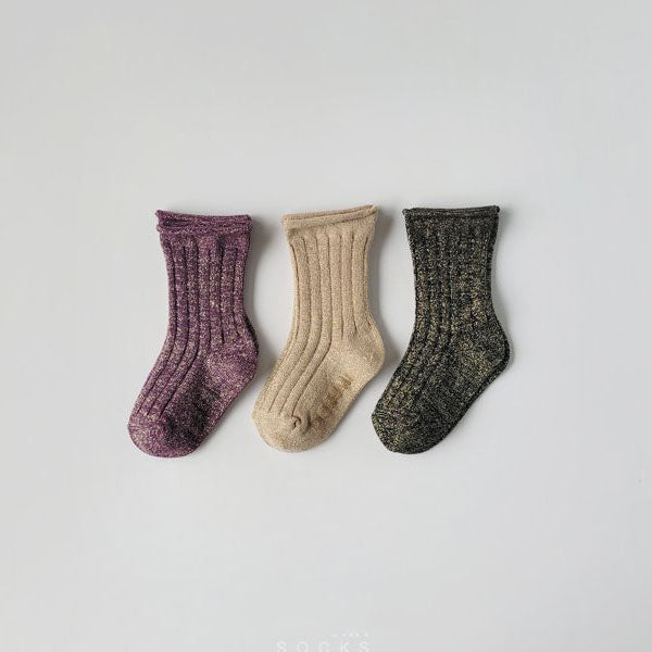 Glitter Gold Socks (3P)