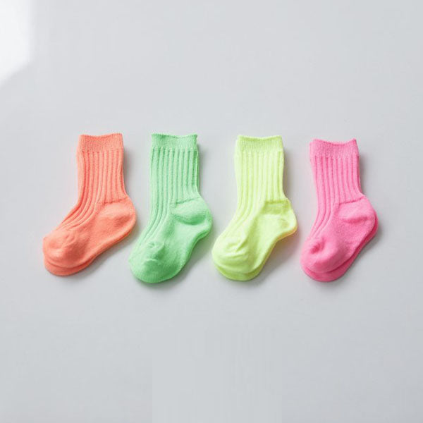 Neon Rib Socks (4P)