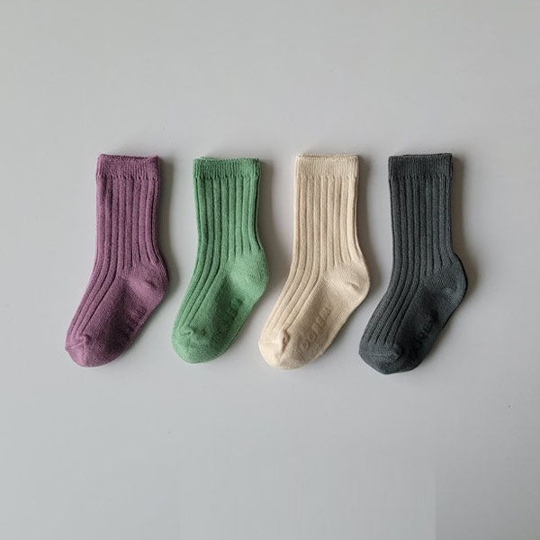 Macaron Rib Socks (4P)