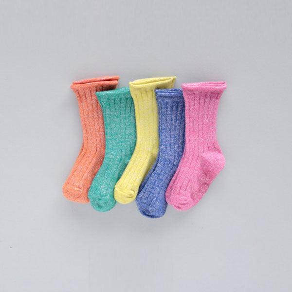 Vivid Glitter Rolling Socks (5P)