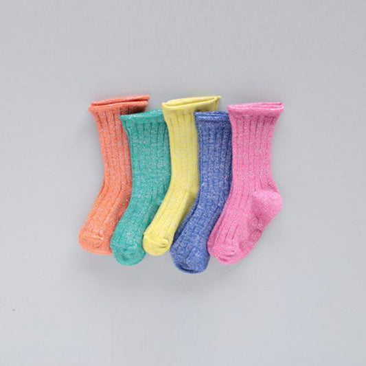 Vivid Glitter Rolling Socks (5P)