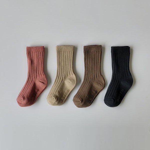 Choco Berry Rib Socks (4P)