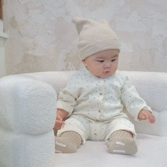 Raglan Waffle Button Suit