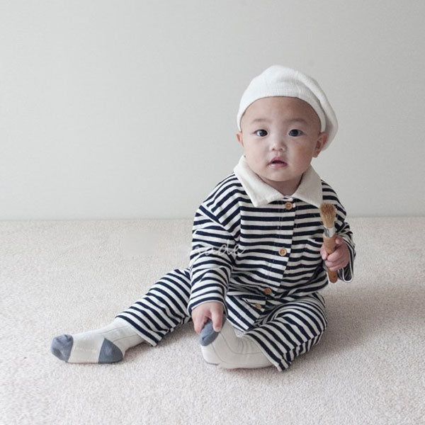 Stripe Collar Romper